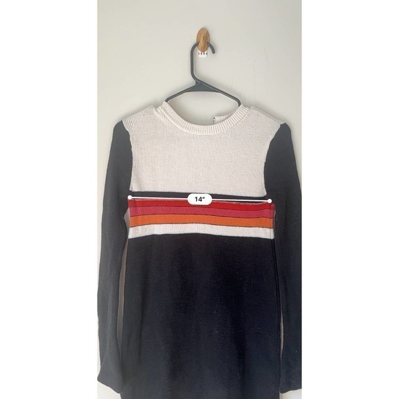 Free People colorblock sweater dress with bright orange red and pink ombre sz XS - Picture 8 of 10